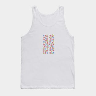 Floral Monogram Letter H - pink and blue Tank Top